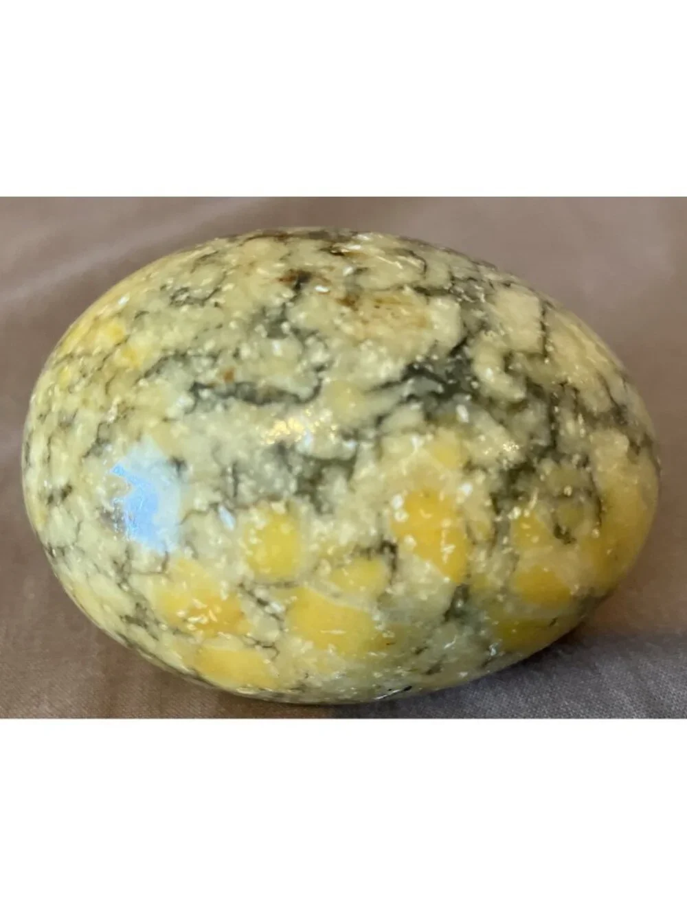 Lot Of 6 Stone/Marble Eggs 3” (4), 1 3/4” (2) Various Colors